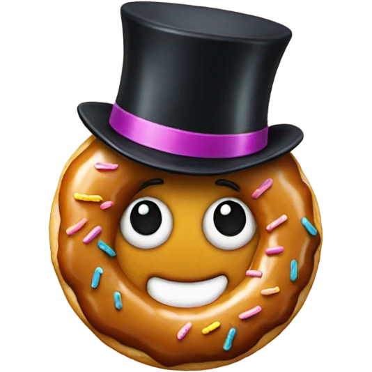Donut wearing a top hat emoji