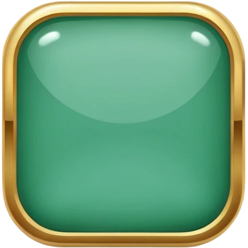 Blank Jade and gold style rounded square icon button emoji