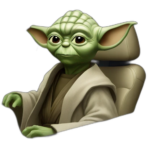 Yoda in luxury car emoji