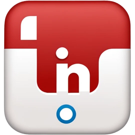 logo linkedin en blanc et rouge emoji