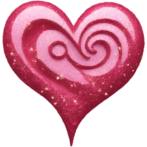 Pink glitter swirling hearts emoji