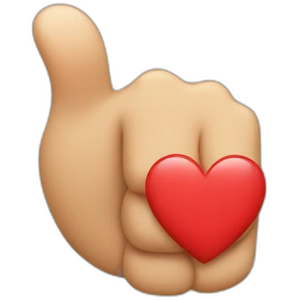 Thumbshup with heart emoji