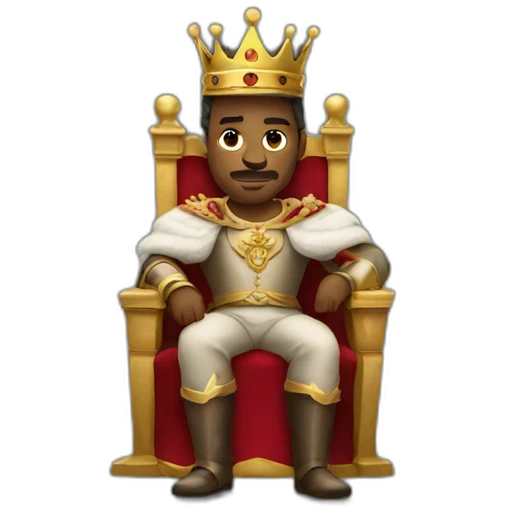King sitting without a crown emoji