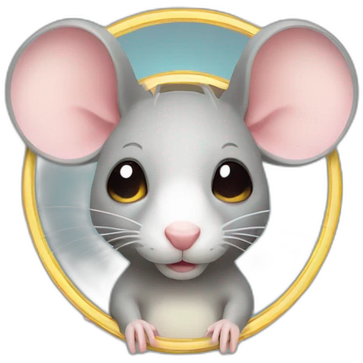 rat with halo ring above head emoji