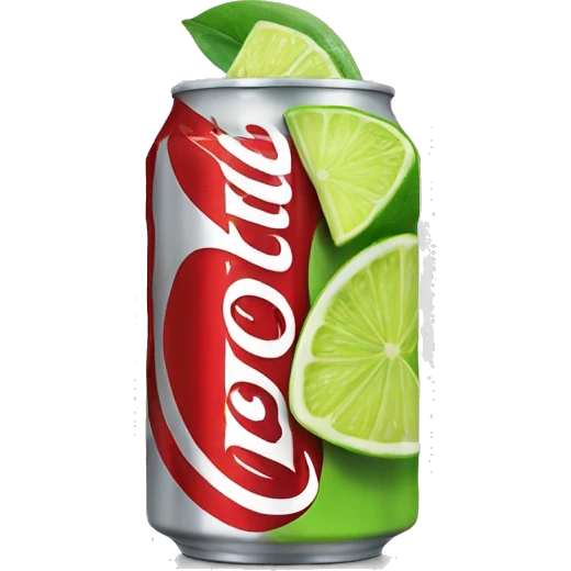 Diet Coke can with lime emoji