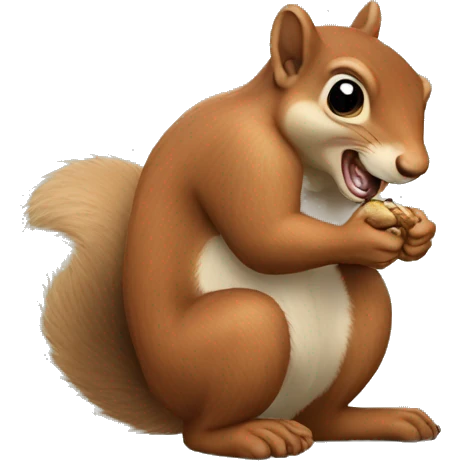 Squirrel biting foot emoji