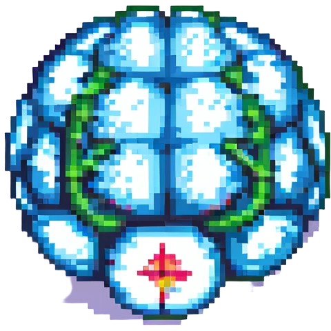pixel art brain, simple and blocky emoji