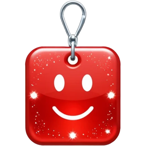 glitter red tag emoji