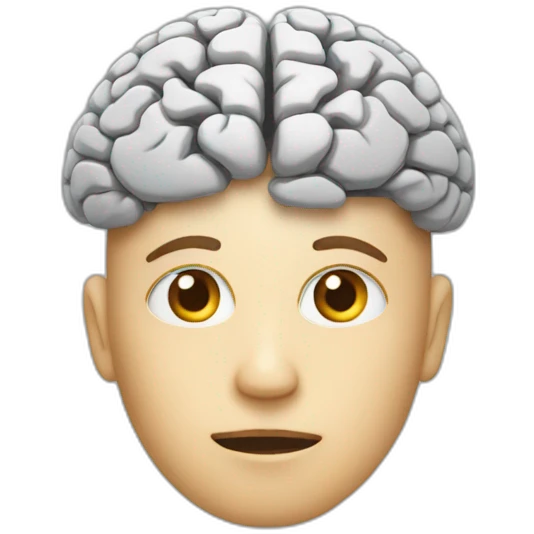 person with a brain emoji