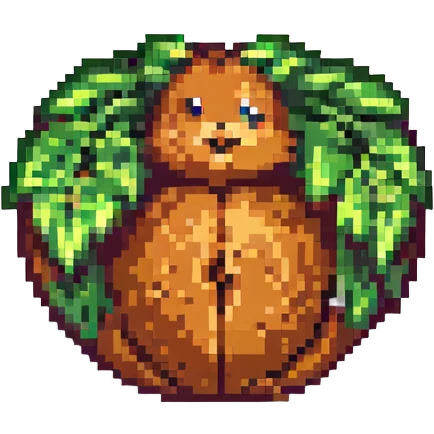 a nutty character, pixel art style, pixel art illustration emoji