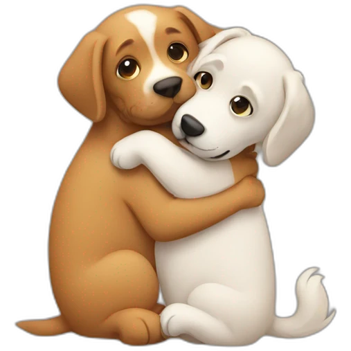 dogs hugging emoji
