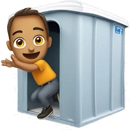 Flying into porta Potty emoji