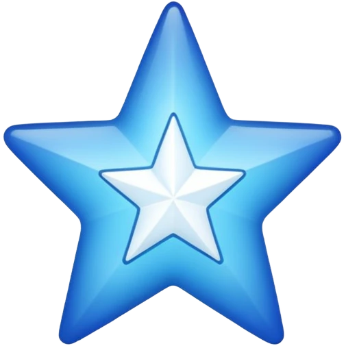 Create a verified badge a blue star with a white verified sign in middle emoji
