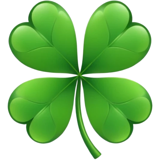 Lucky clover charm – green four-leaf clover. emoji