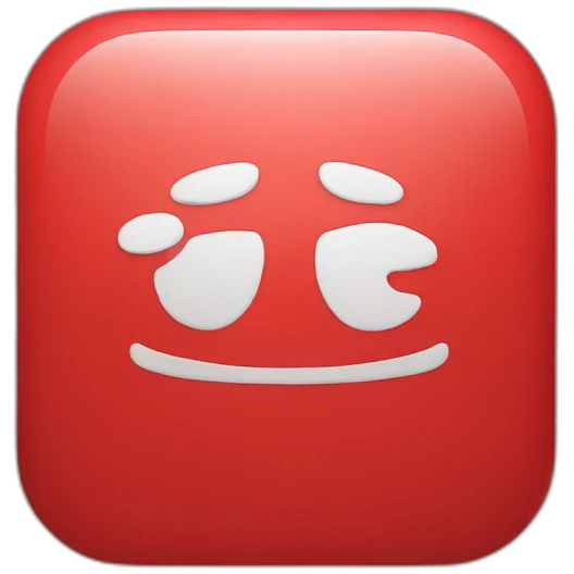 red logo with video play icon emoji