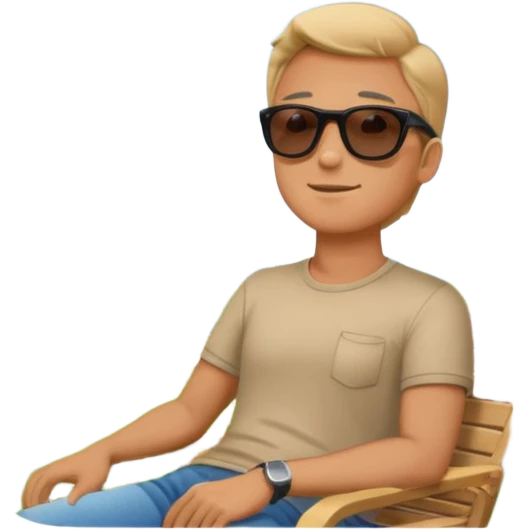 Guy relaxing in park facing the sky emoji