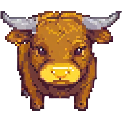 cute bull emoji in pixel art style emoji