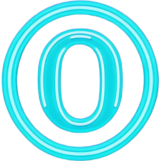 futuristic glowing neon “100” sign, purple and cyan glow, dark background emoji