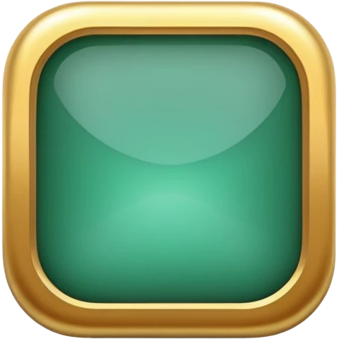 Jade and gold style rounded square icon button emoji