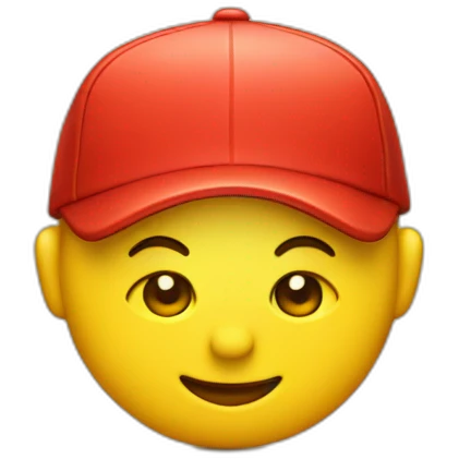 classic yellow emoji with smiling an red cap emoji