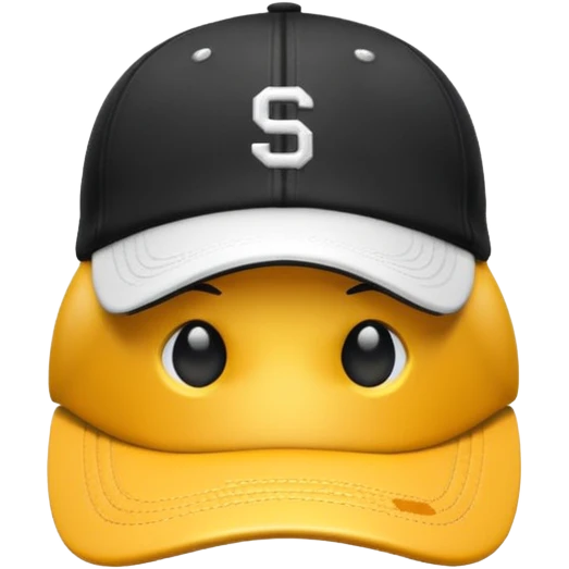 black baseball cap emoji