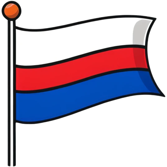 Flag of the Netherlands with red white and blue horizontal stripes emoji