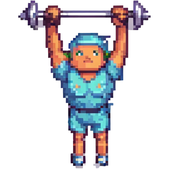 levantamiento de pesas olímpico, atleta levantando pesas, estilo pixel art emoji