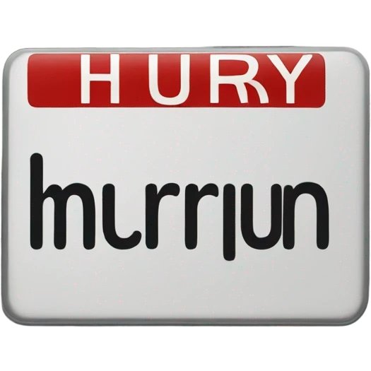 Road sign with word hurry emoji