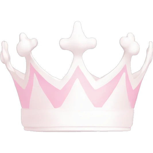White and pastel pink crown emoji