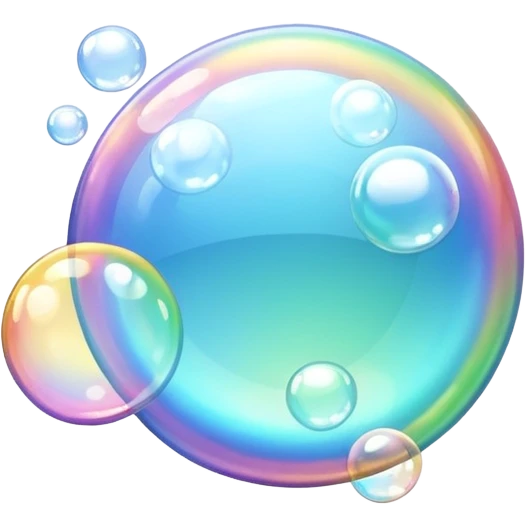 bubble foam object icon, floating soap bubbles, shiny transparent, 3D cartoon, soft shadow, mobile game icon style, centered, clean background, no text, no watermark
 emoji