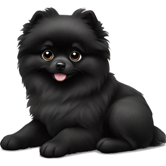 Black Pomeranian puppy emoji