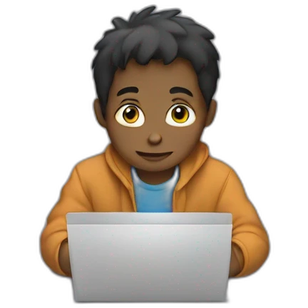 Boy with computer  emoji