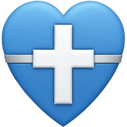 Minimal medical AI logo emoji, heart or shield shape, broken ECG line stylized as letters AI, flat vector style, clean modern healthcare design, blue and white, trustworthy, simple emoji