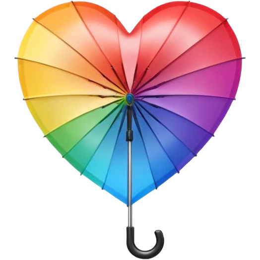 heart with rainbow gradient and umbrella emoji