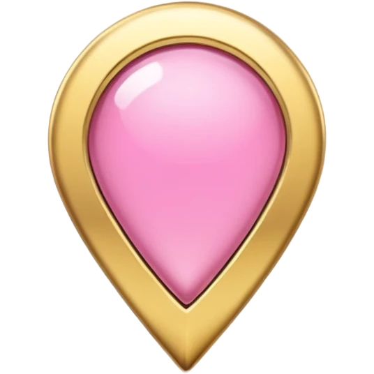 A pink location pin with elegant golden details and accents.  emoji