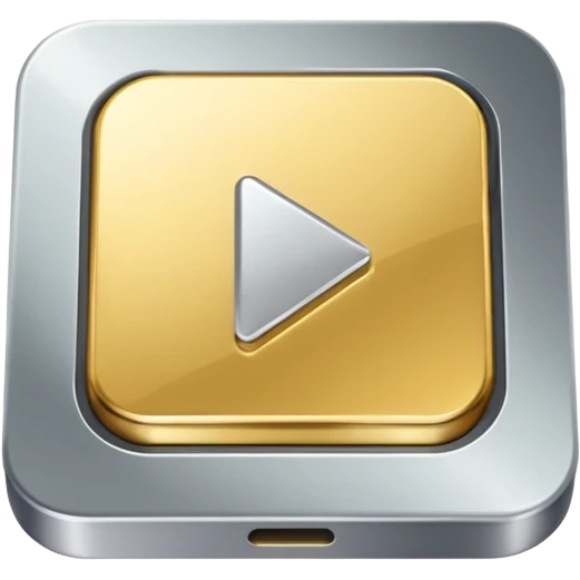 golden play button with silver edges emoji