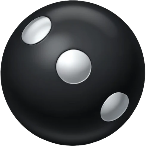Black Ball with MB written on in the middle of it. Nothing else no holes or anything. emoji