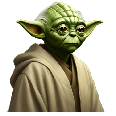 master yoda and behind there is a painting of master yoda emoji