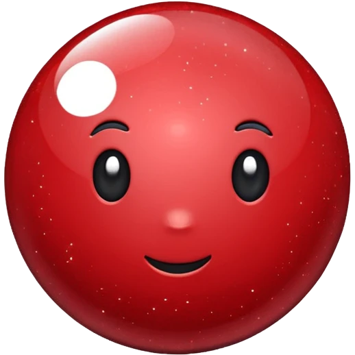 glitter bolinha vermelha pequena emoji