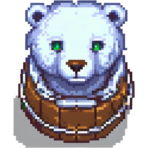 silver colored bear-trap, pixel art style emoji