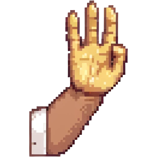 pixel art emoji of a hand waving 'nah' in a dismissive way emoji