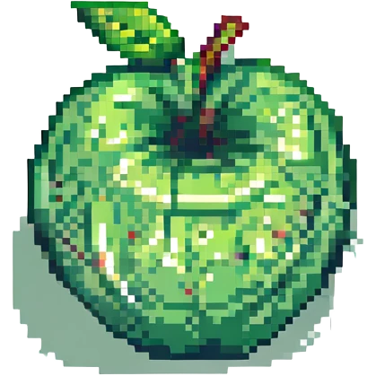 pixel art green apple, simple, vibrant colors, no text emoji