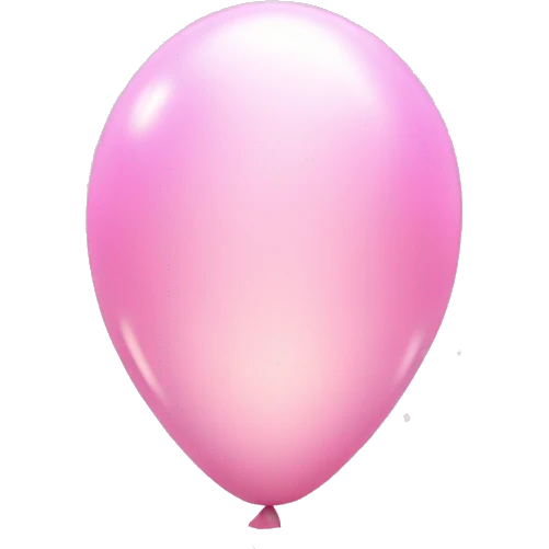 Balloon Emoji "A pastel pink balloon floating gently with a glowing surface, shimmering light reflections, and a trail of sparkles." emoji
