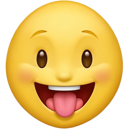 Yellow face emoji laughing with tongue out emoji
