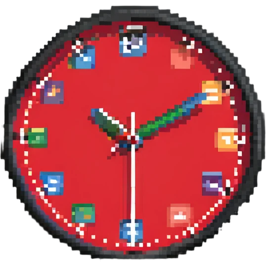 red wall clock emoji