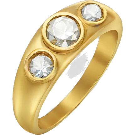 Gold ring with diamond emoji