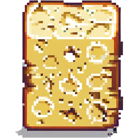 a block of Swiss cheese, pixel art style emoji