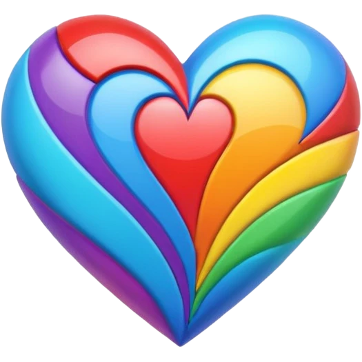 heart with rainbow geometric shapes emoji