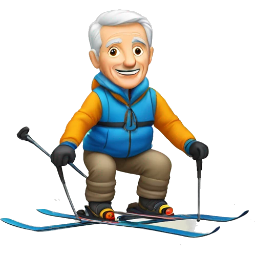Old man on ski emoji