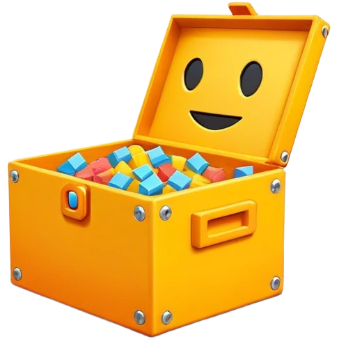 Clash of Clans aesthetic: Cinematic Playful Pixel 3D loot crate Emoji, rendered in a 3D vector-style similar to standard emojis with minimal shading and bold, simplified shapes. A compact, distinct form with signature details, softly glowing with a pixelated adventure charm. Simplified yet unmistakably iconic, highly detailed and consistent, glowing with a soft radiance and high shine. Stylized with a touch of classic pixel-art charm and a soft glowing outline, capturing the essence of a beloved gaming relic with a friendly, playful manner! emoji